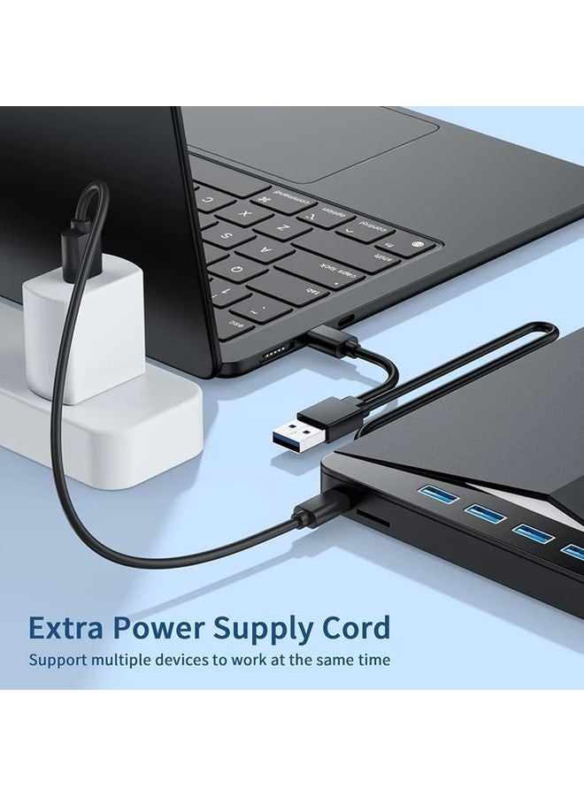 أسود 7 في 1 محمول USB 3.0 محرك أقراص CD / DVD للكمبيوتر المحمول والكمبيوتر الشخصي وماك - Image 4